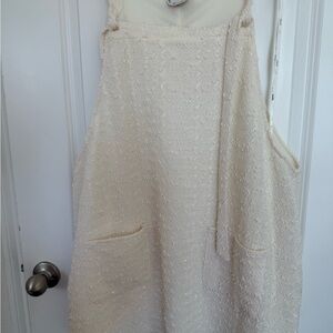 ARULA Textured Cream Sleeveless Dress